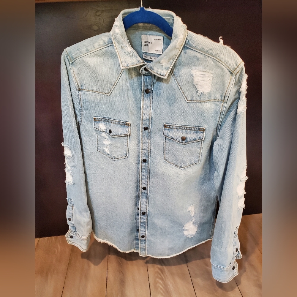 Denim shirt jacket